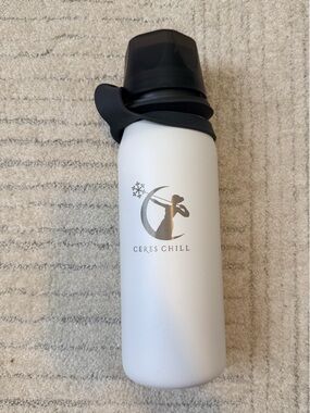 Ceres Chill White Stainless breastmilk Bottle with Black Lid